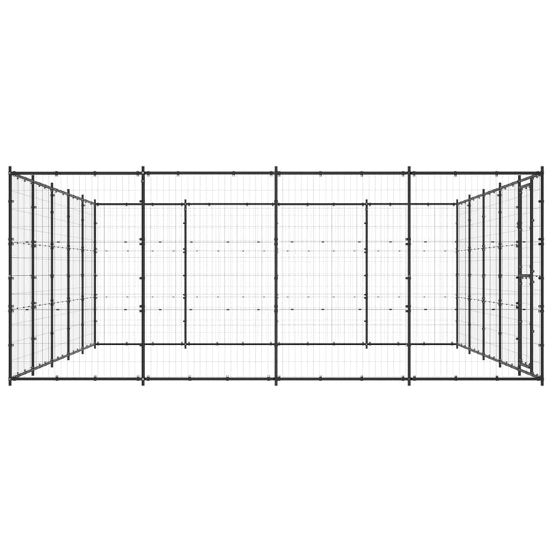 vidaXL Outdoor Dog Kennel Steel 24.2 m²