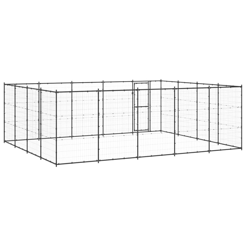 vidaXL Outdoor Dog Kennel Steel 24.2 m²