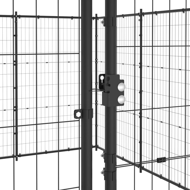 vidaXL Outdoor Dog Kennel Steel 24.2 m²