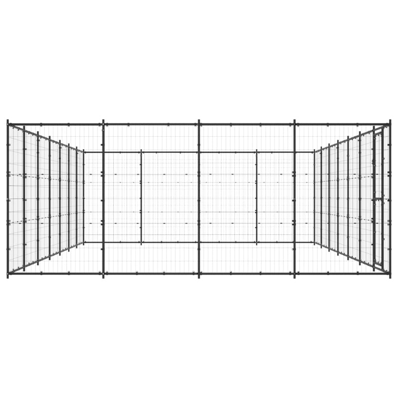 vidaXL Outdoor Dog Kennel Steel 33.88 m²