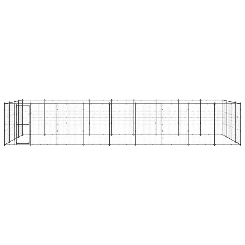vidaXL Outdoor Dog Kennel Steel 43.56 m²