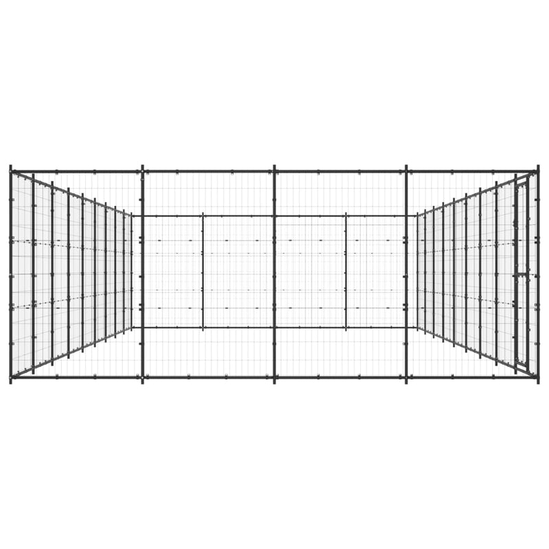 vidaXL Outdoor Dog Kennel Steel 43.56 m²
