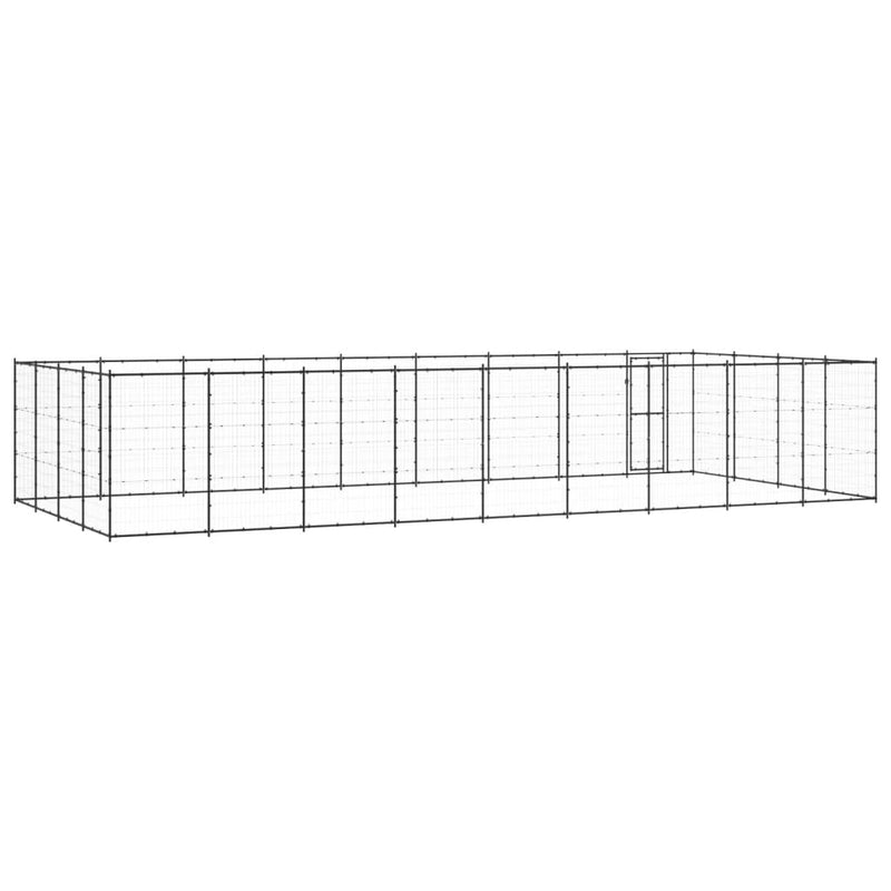 vidaXL Outdoor Dog Kennel Steel 43.56 m²