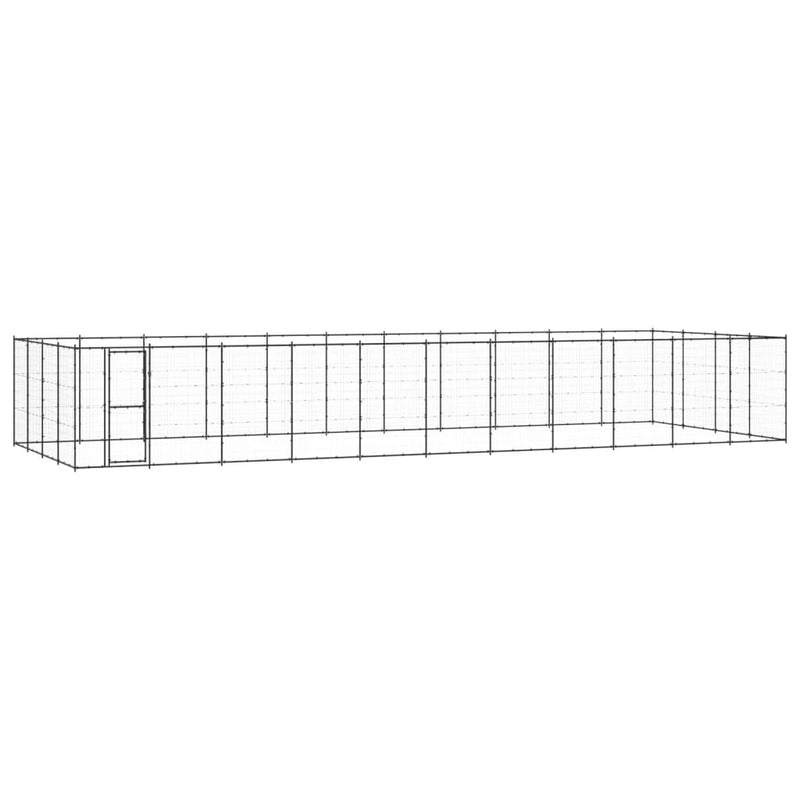 vidaXL Outdoor Dog Kennel Steel 53.24 m²