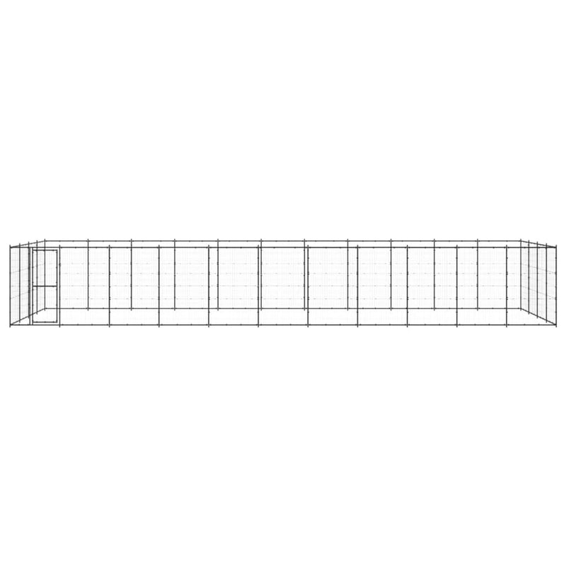 vidaXL Outdoor Dog Kennel Steel 53.24 m²