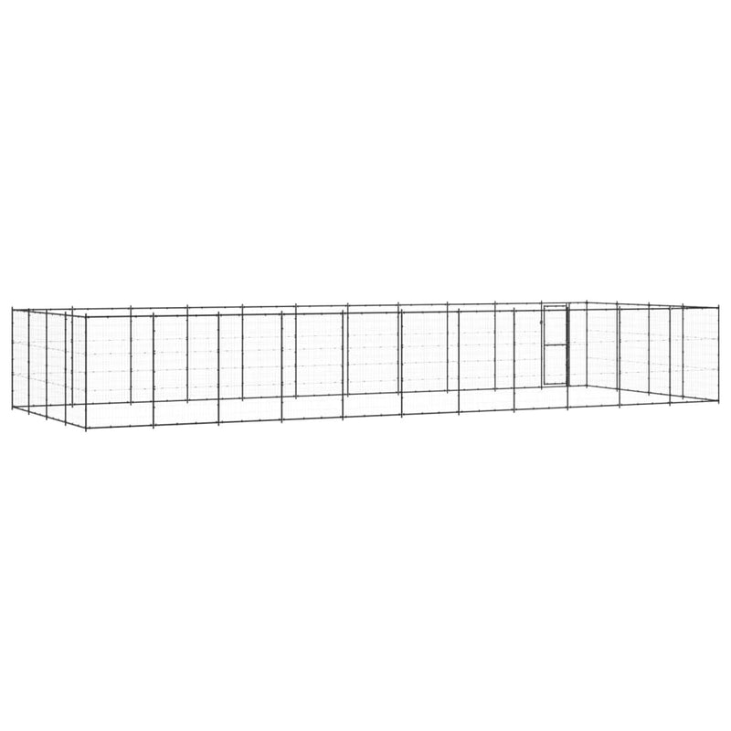 vidaXL Outdoor Dog Kennel Steel 53.24 m²