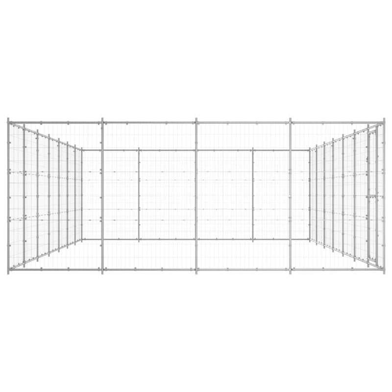 Outdoor Dog Kennel Galvanised Steel 33.88 m²