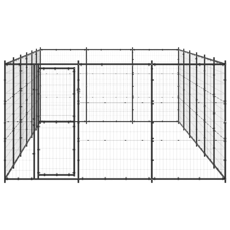 vidaXL Outdoor Dog Kennel Steel 21.78 m²