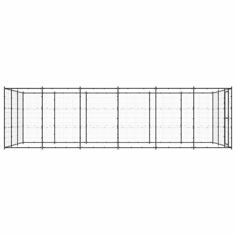 vidaXL Outdoor Dog Kennel Steel 21.78 m²