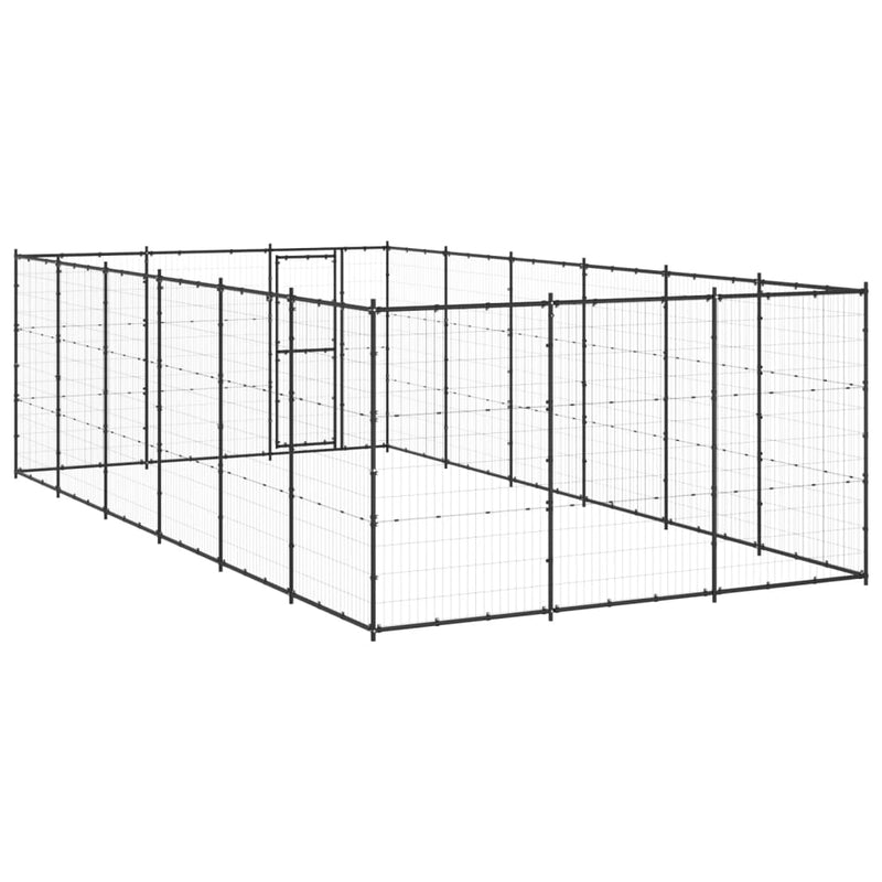 Outdoor Dog Kennel Steel 21.78 m²