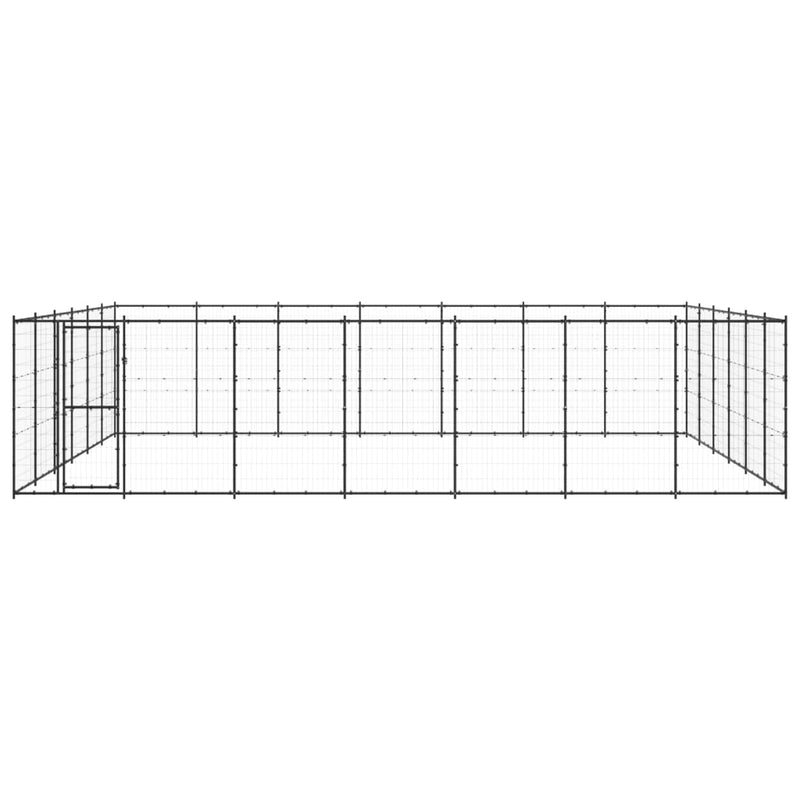 vidaXL Outdoor Dog Kennel Steel 50.82 m²