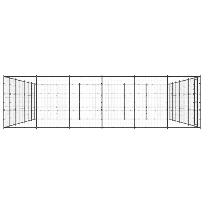 vidaXL Outdoor Dog Kennel Steel 50.82 m²