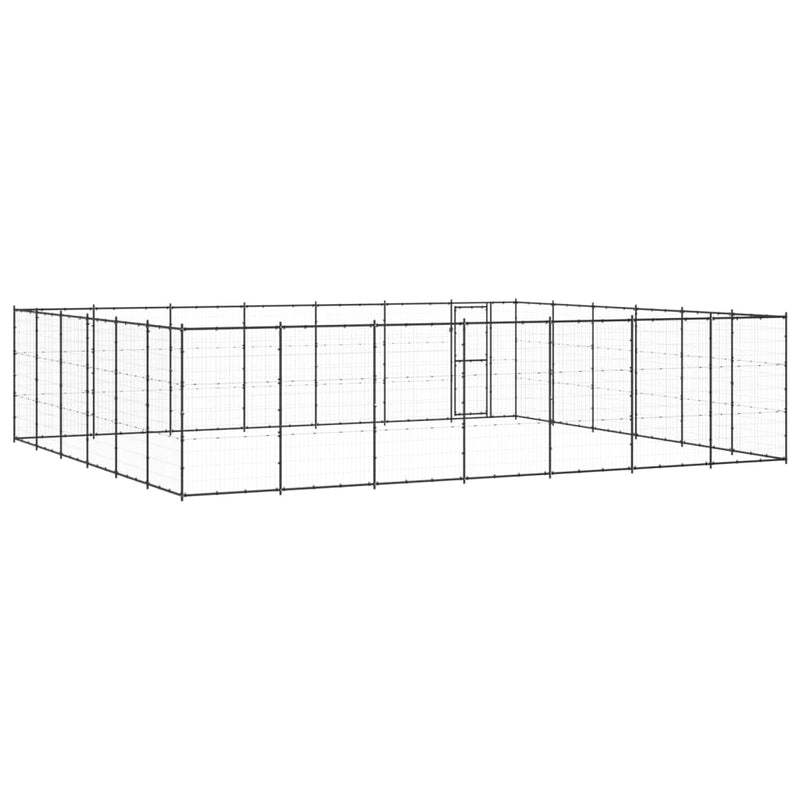 vidaXL Outdoor Dog Kennel Steel 50.82 m²