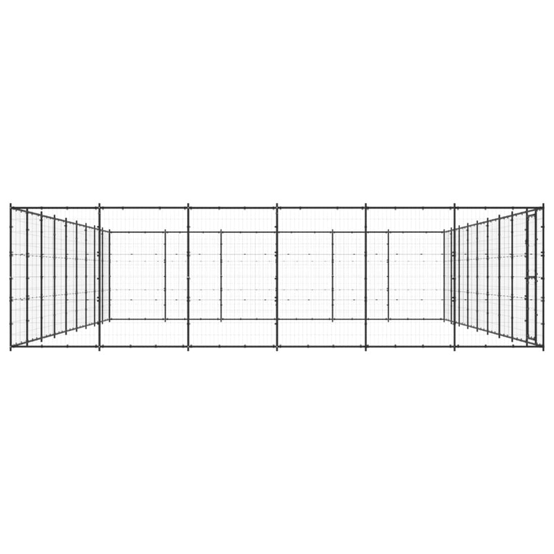 vidaXL Outdoor Dog Kennel Steel 65.34 m²