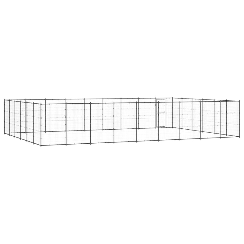vidaXL Outdoor Dog Kennel Steel 65.34 m²
