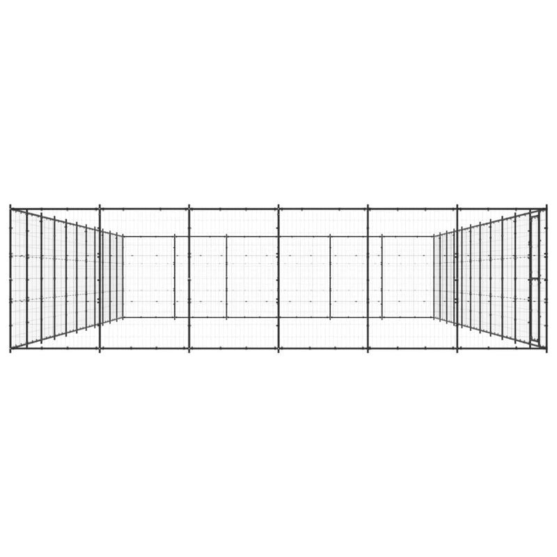 vidaXL Outdoor Dog Kennel Steel 79.86 m²