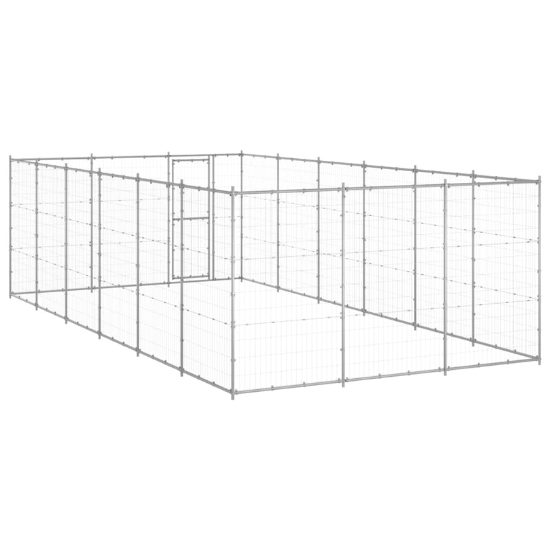 Outdoor Dog Kennel Galvanised Steel 21.78 m²