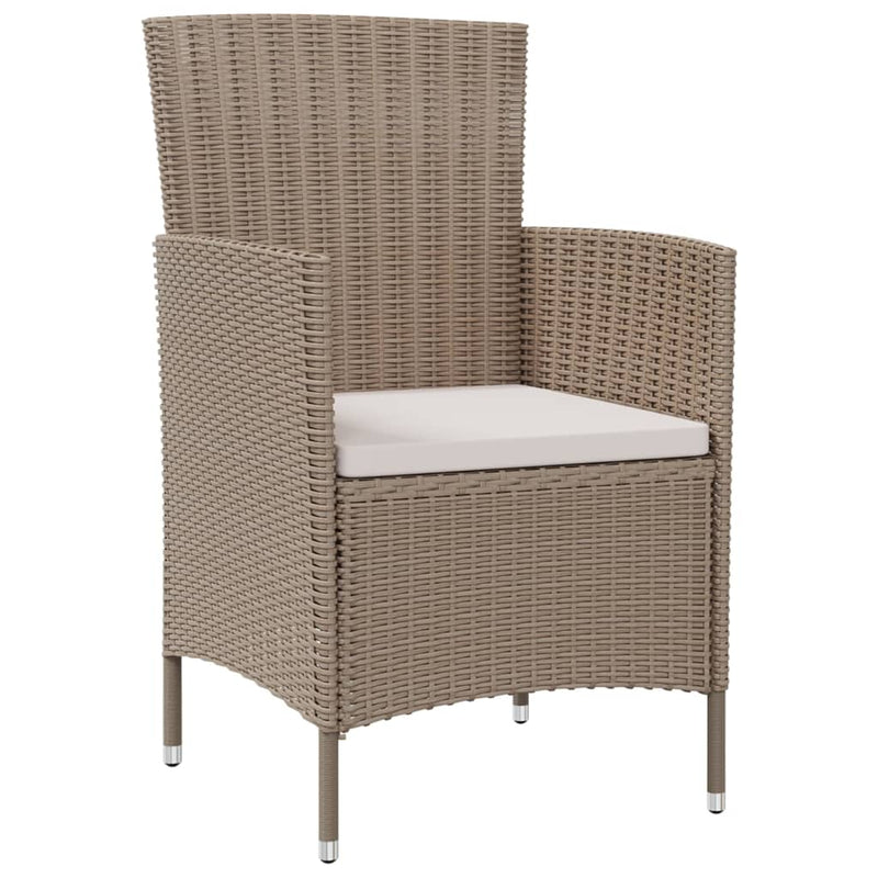 Garden Chairs with Cushions 4 pcs Poly Rattan Beige