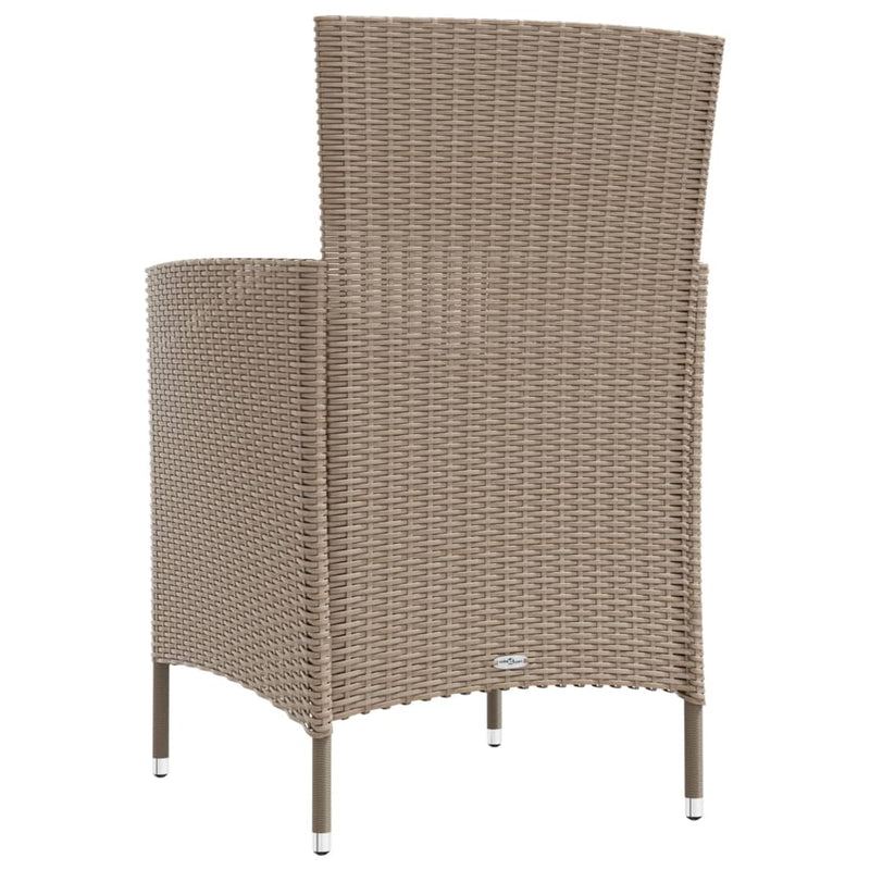 Garden Chairs with Cushions 4 pcs Poly Rattan Beige