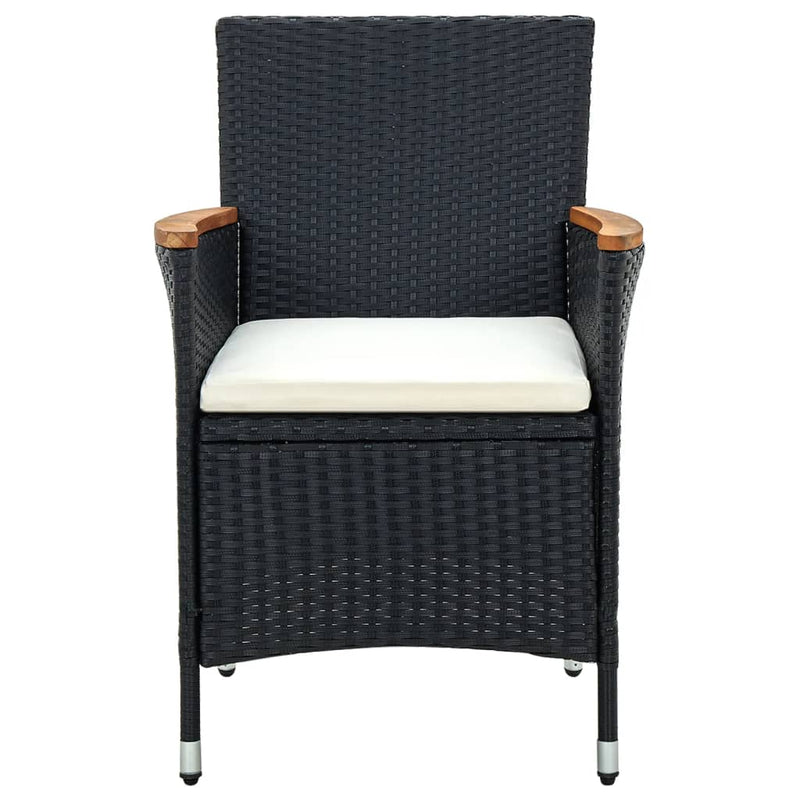 Garden Dining Chairs 4 pcs Poly Rattan Black