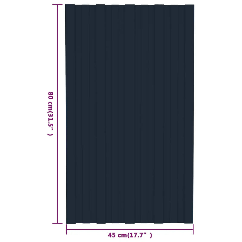 Roof Panel 12 pcs Anthracite 80 x 45 cm Galvanised steel