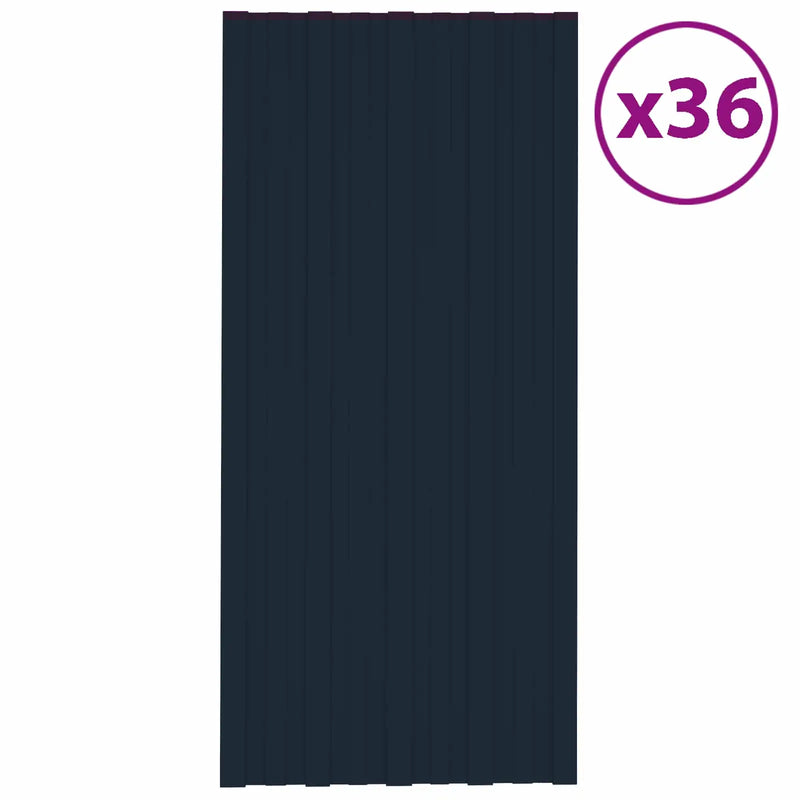 Roof Panel 36 pcs Anthracite 100 x 45 cm Galvanised steel