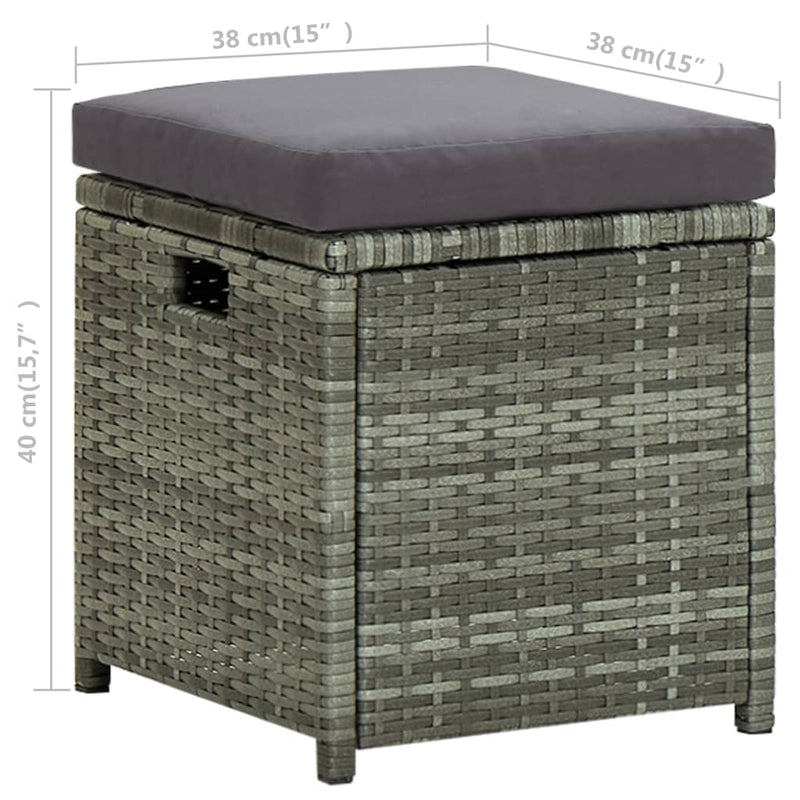 vidaXL 6 Piece Garden Lounge Set with Cushions Poly Rattan Black