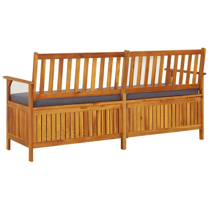 vidaXL Storage Bench with Cushion 170 cm Solid Wood Acacia