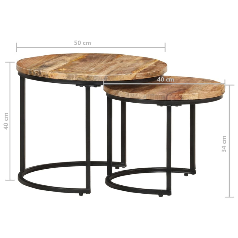 vidaXL Nesting Tables 2 pcs Solid Wood Mango