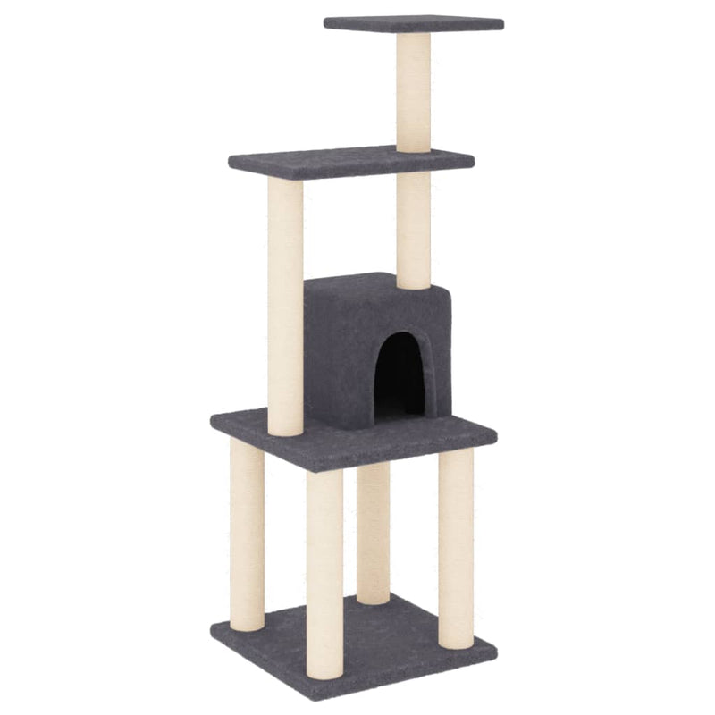 Cat Tree with Sisal Scratching Posts Dark Grey 105 cm