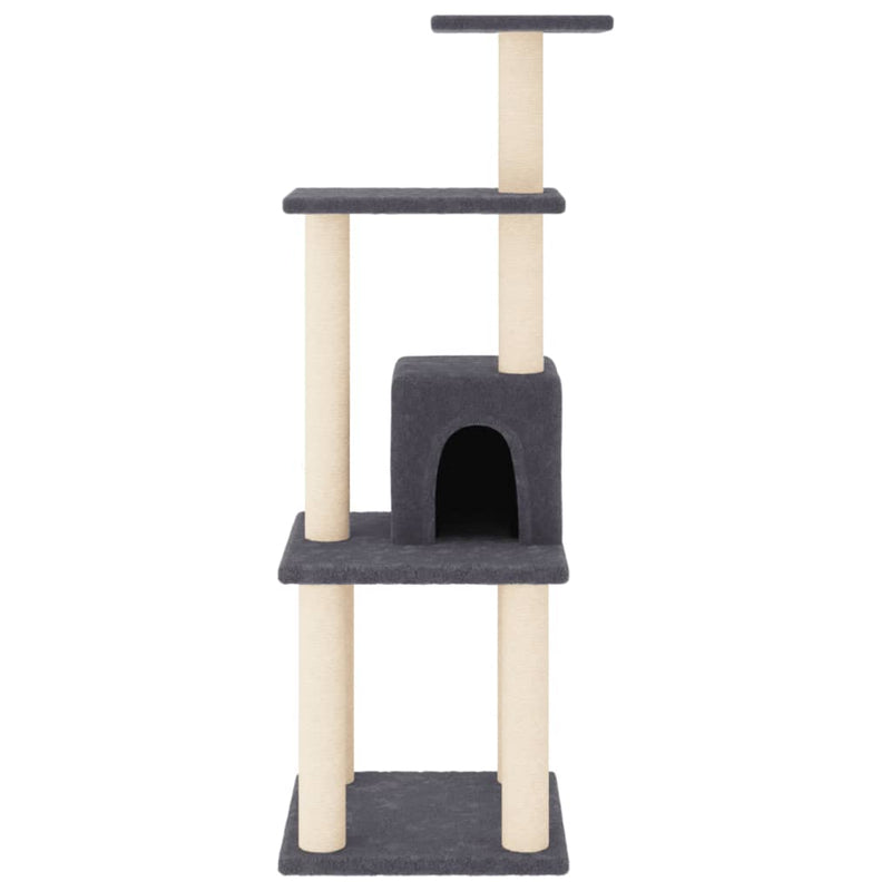 Cat Tree with Sisal Scratching Posts Dark Grey 105 cm