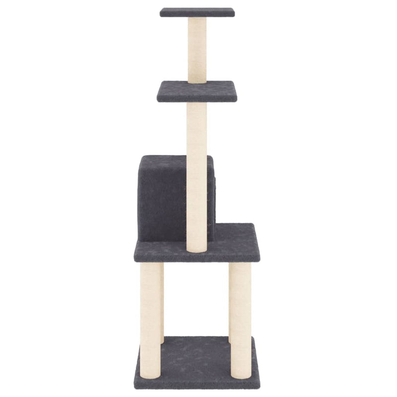 Cat Tree with Sisal Scratching Posts Dark Grey 105 cm