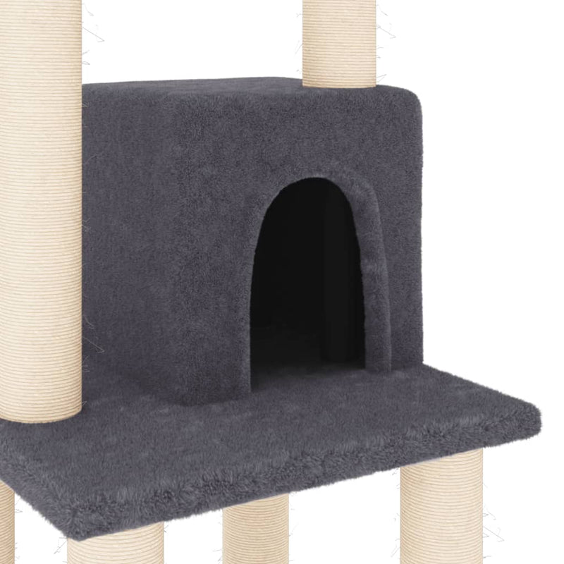 Cat Tree with Sisal Scratching Posts Dark Grey 105 cm