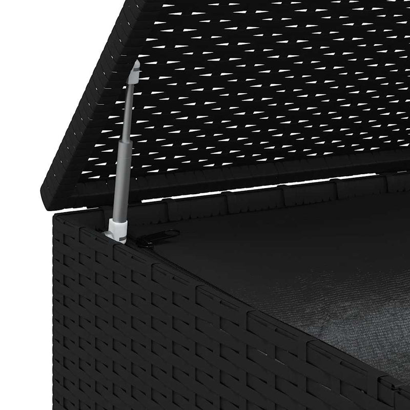 vidaXL Garden Cushion Box PE Rattan 100x49x103.5 cm Black