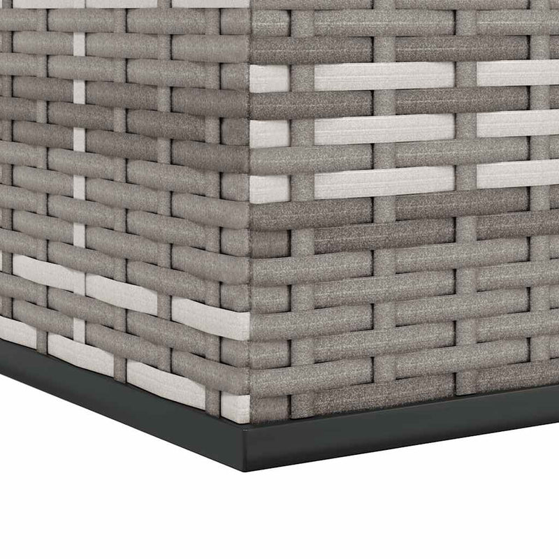 vidaXL Garden Cushion Box PE Rattan 100x49x103.5 cm Grey