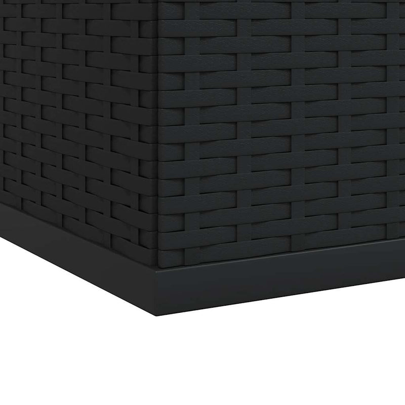 vidaXL Garden Cushion Box PE Rattan 100x97.5x104 cm Black