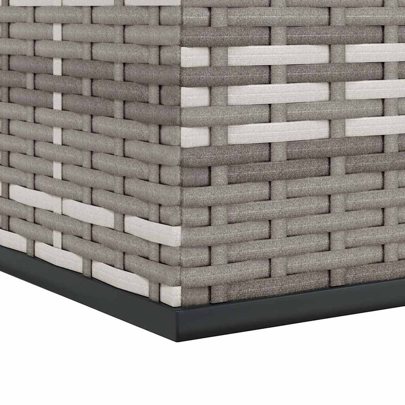 vidaXL Garden Cushion Box PE Rattan 100x97.5x104 cm Grey
