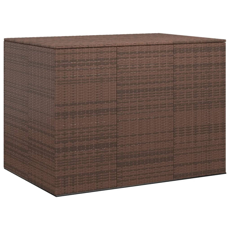 vidaXL Garden Cushion Box PE Rattan 145x100x103 cm Brown