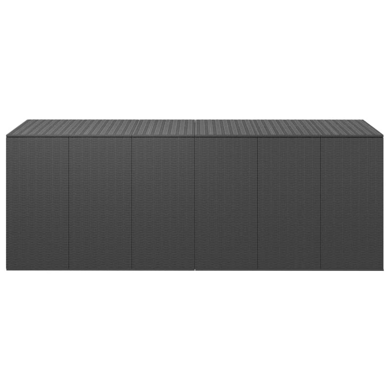 vidaXL Garden Cushion Box PE Rattan 291x100.5x104 cm Black