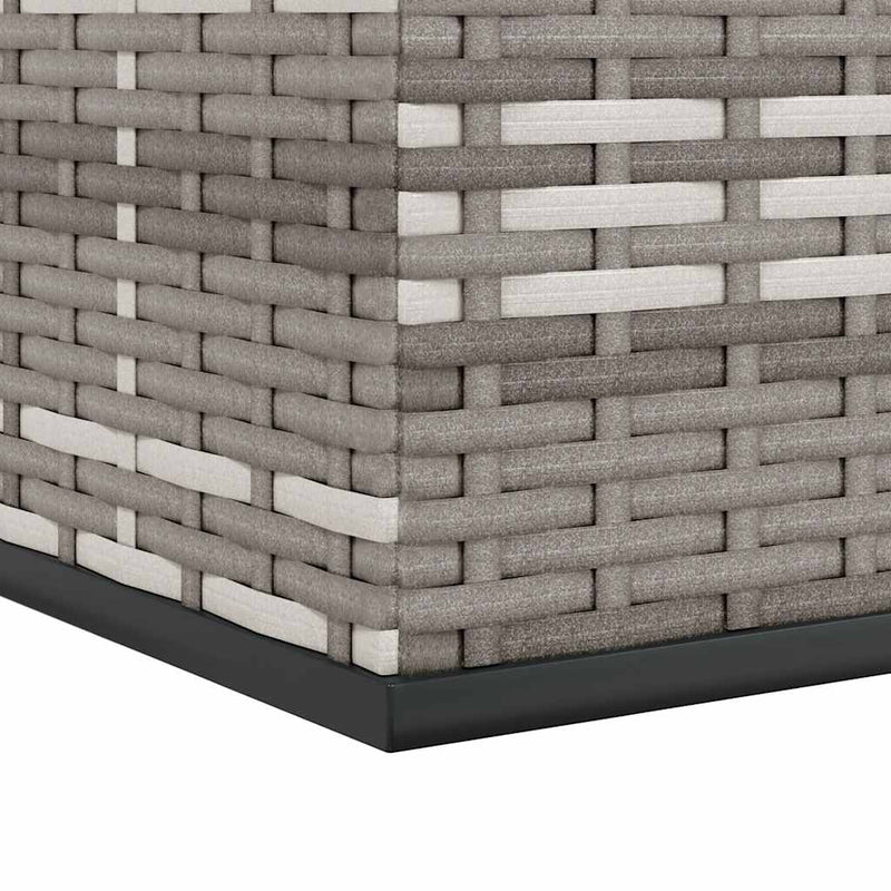 vidaXL Garden Cushion Box PE Rattan 291x100.5x104 cm Grey