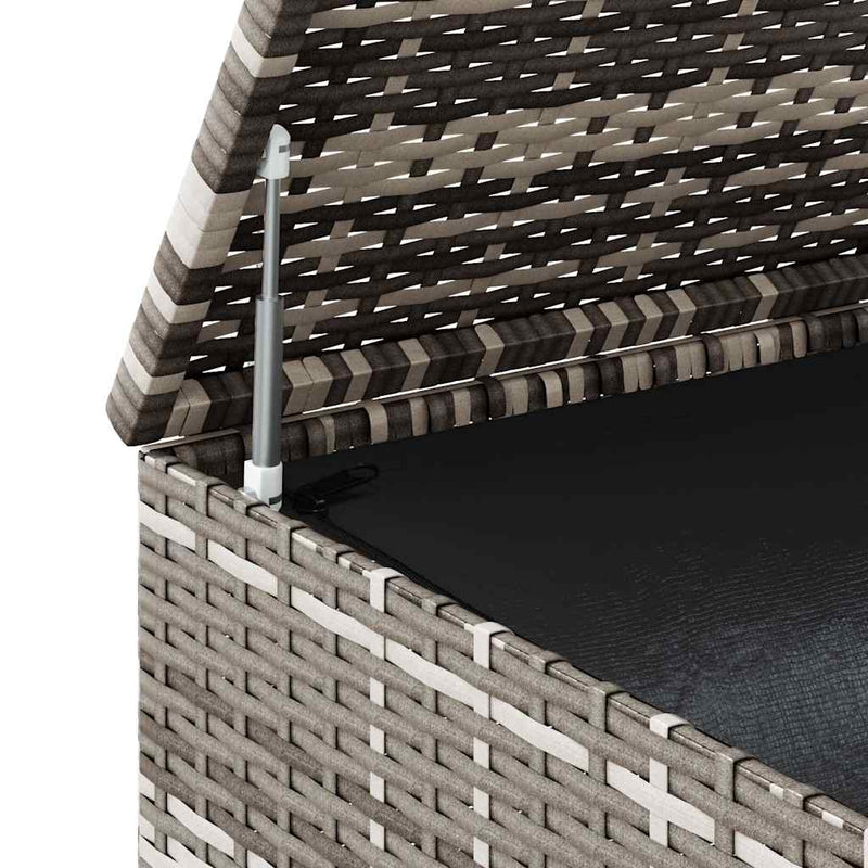vidaXL Garden Cushion Box PE Rattan 291x100.5x104 cm Grey