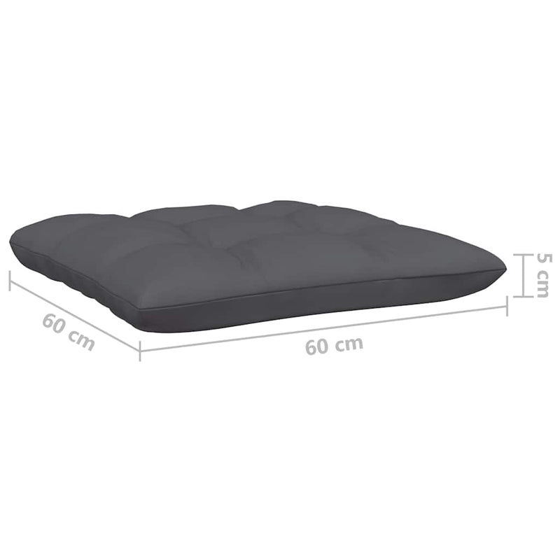 vidaXL Garden Middle Sofa with Cushions Black Solid Pinewood