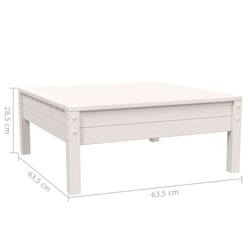 vidaXL 3 Piece Garden Lounge Set with Cushions White Solid Pinewood