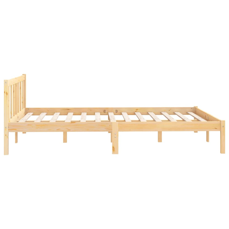 Bed Frame Solid Wood Pine 137x187 cm Double Size