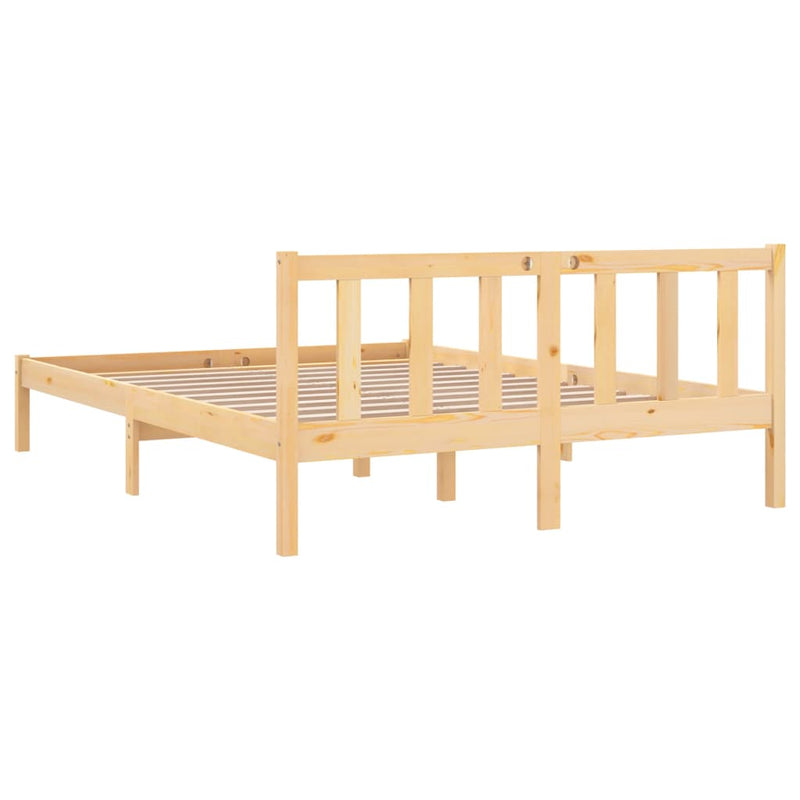 Bed Frame Solid Wood Pine 137x187 cm Double Size