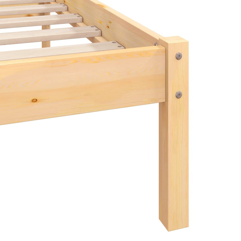 Bed Frame Solid Wood Pine 137x187 cm Double Size