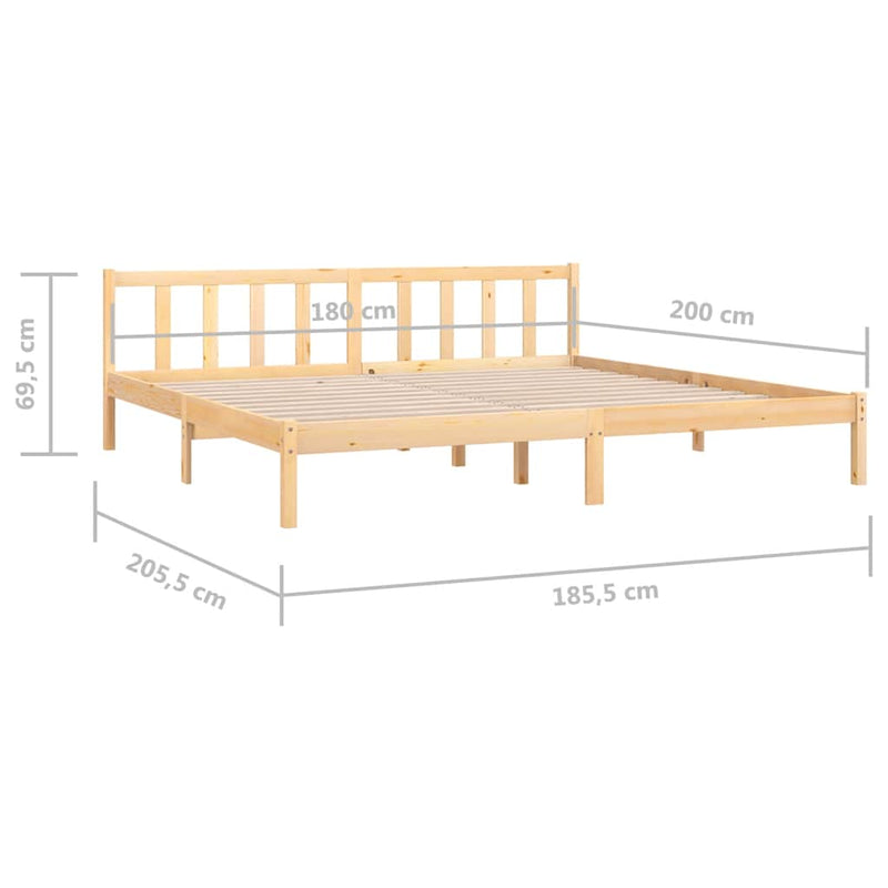vidaXL Bed Frame without Mattress Solid Wood 183x203 cm King