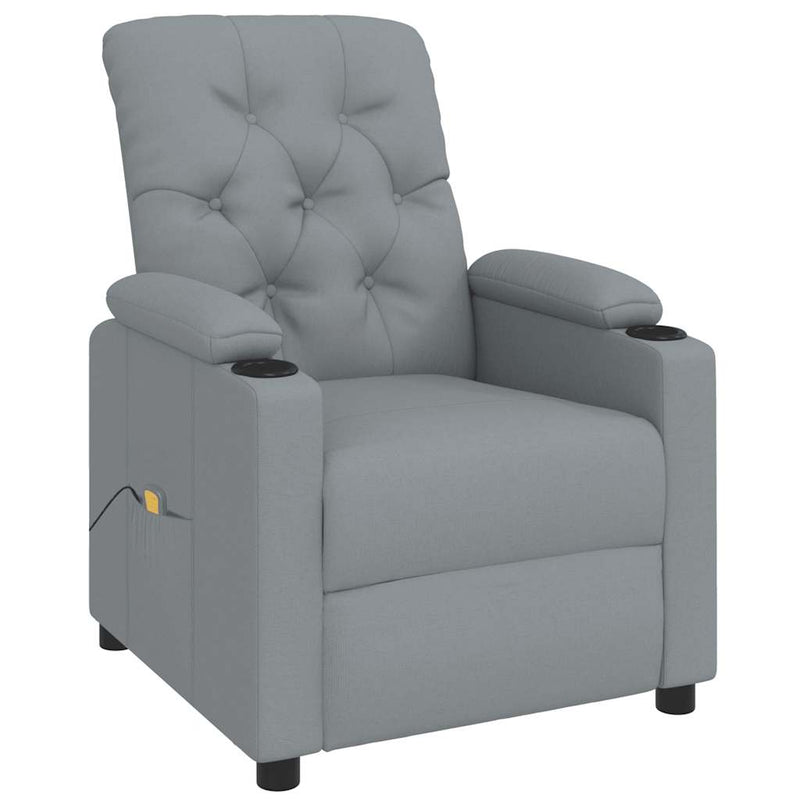 vidaXL Massage Chair Light Grey Fabric