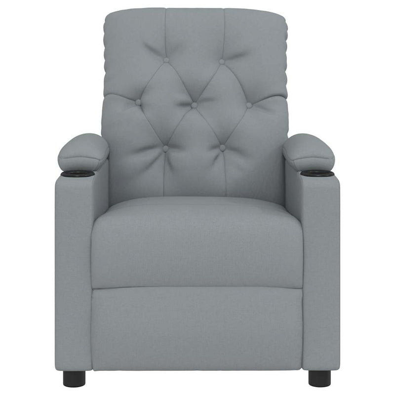 vidaXL Massage Chair Light Grey Fabric