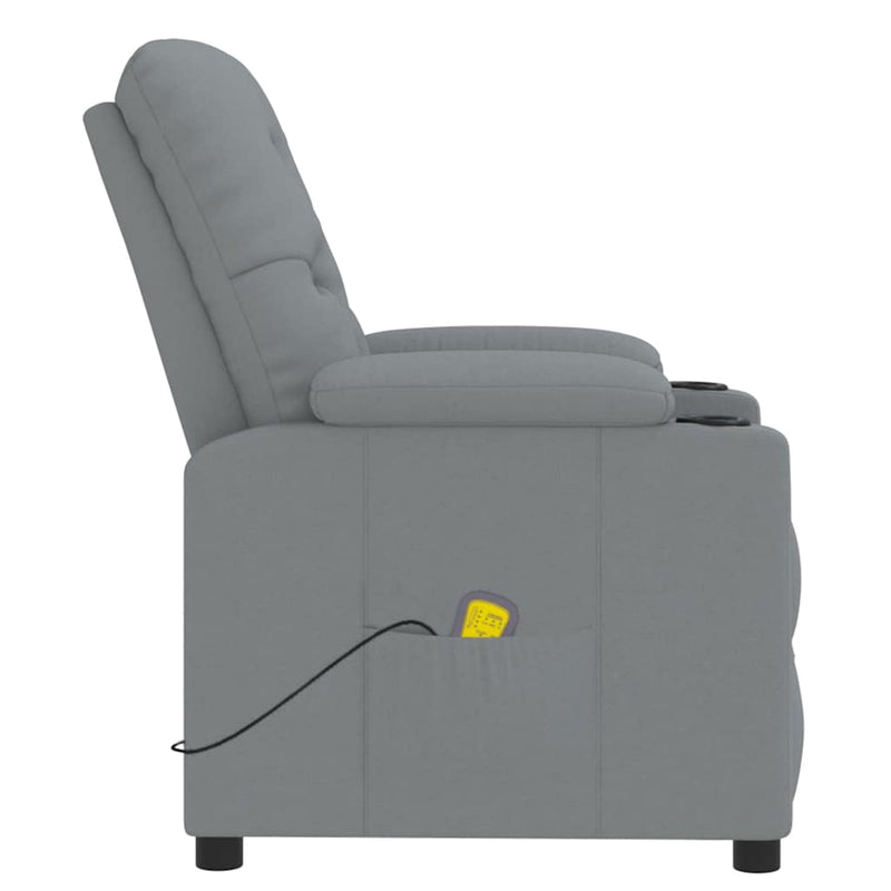 vidaXL Massage Chair Light Grey Fabric